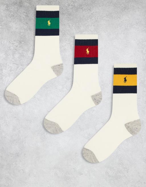 Polo Ralph Lauren - Confezione da 3 paia di calzini multicolore con logo
