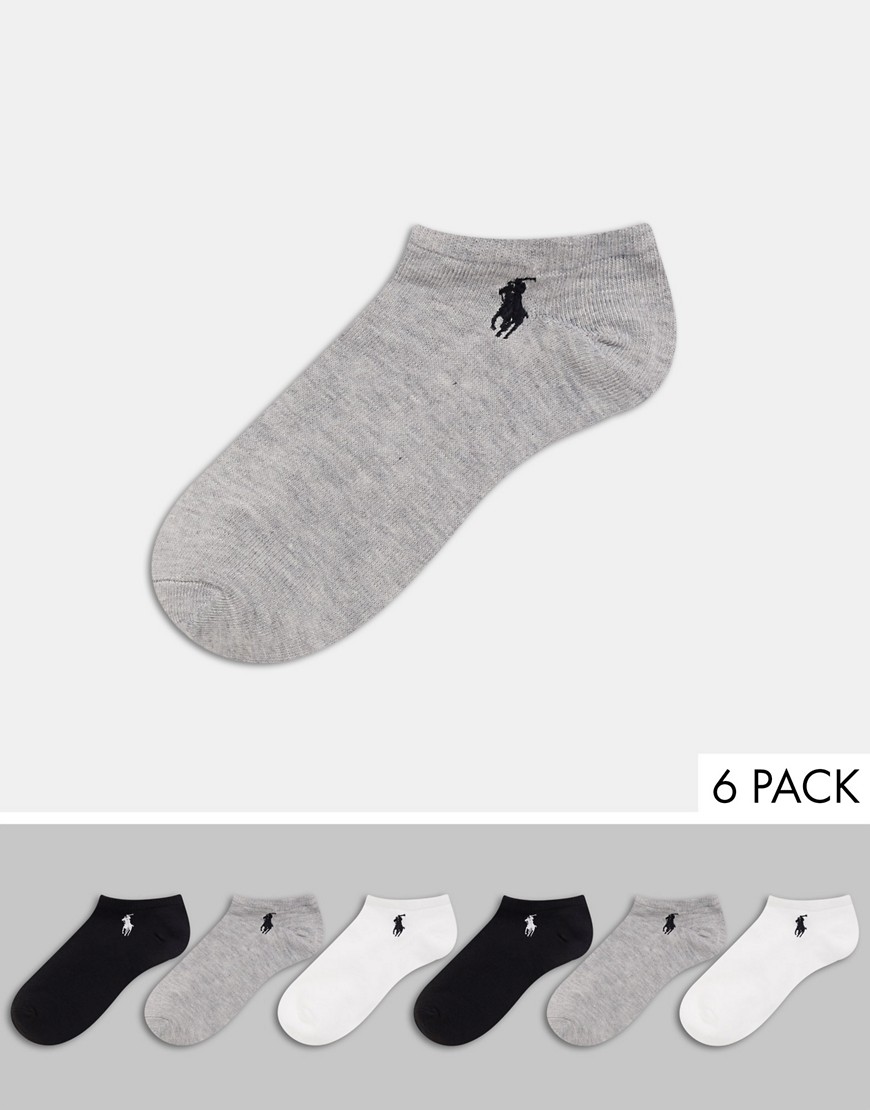 Polo Ralph Lauren - Confezione da 6 calzini sportivi bassi con suola imbottita-Nero