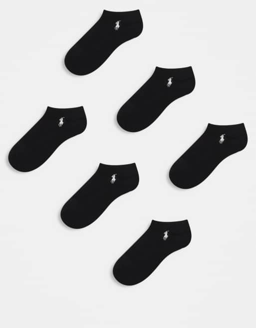 Polo Ralph Lauren - Confezione da 6 paia di calzini sportivi alla caviglia neri con logo