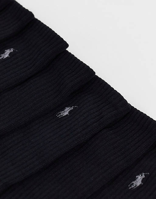 Confezione da 6 paia di calzini sportivi neri con logo del pony Asos Uomo Sport & Swimwear Abbigliamento sportivo Intimo sportivo 