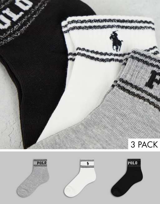 Polo Ralph Lauren - Confezione risparmio da 3 paia di calzini multicolore con logo