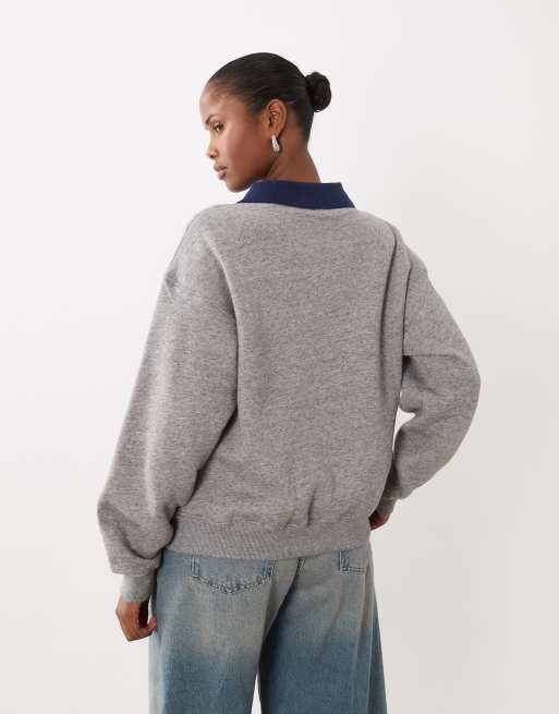 Polo Ralph Lauren contrast collar sweatshirt in navy, 4 of 4