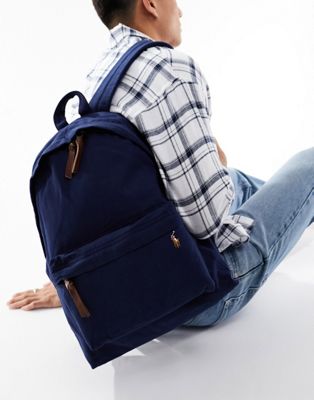 Polo Ralph Lauren cord backpack in navy with logo