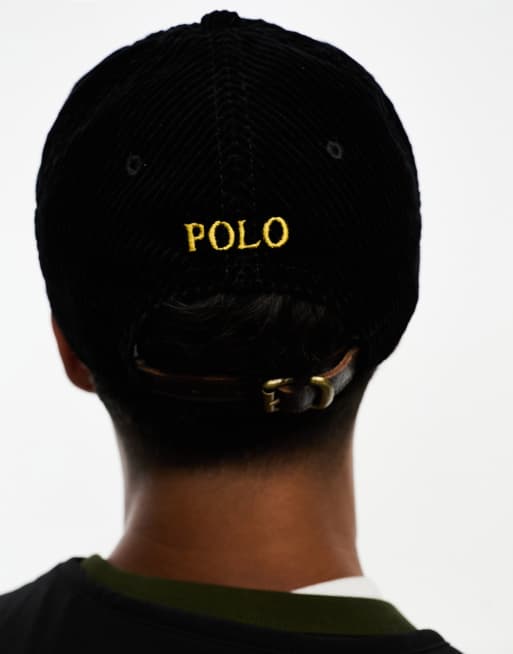 Polo Ralph Lauren cord cap in green with multi pony logo ASOS