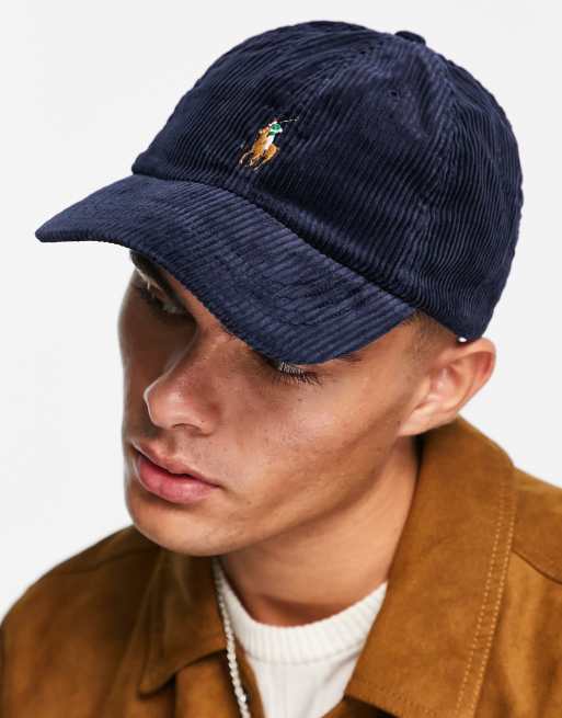 Polo Ralph Lauren cord cap in navy with pony logo | ASOS