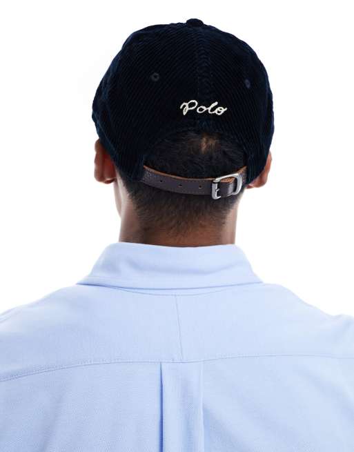 Polo Ralph Lauren cord cap with logo in navy