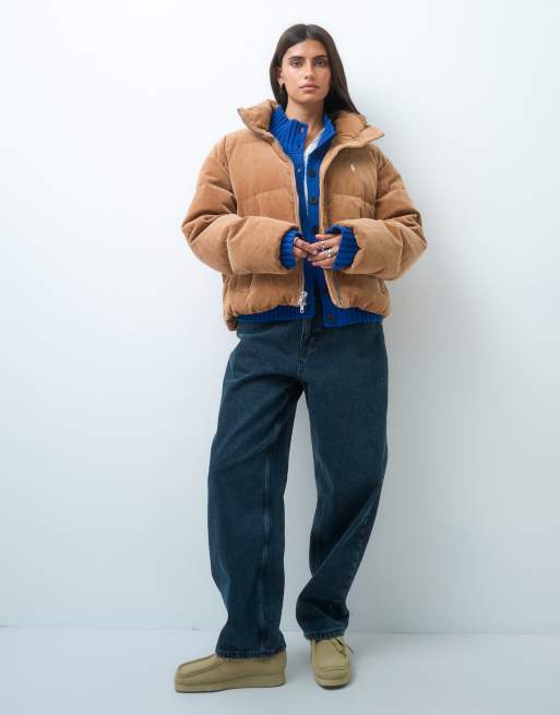 Polo Ralph Lauren – Cord-Pufferjacke in Hellbraun mit Markenlogo, 3 von 4