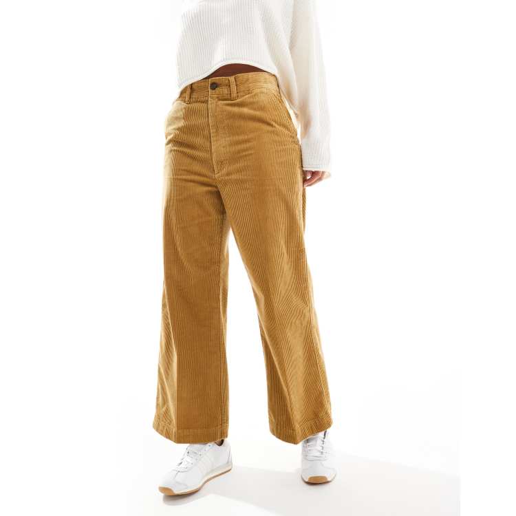 Polo Ralph Lauren cord wide leg cropped pants in tan ASOS