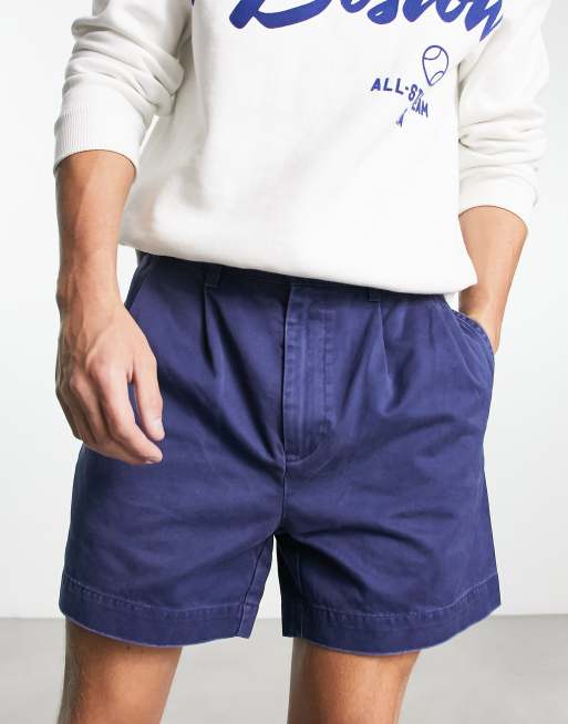 Polo Ralph Lauren Cormac Shorts aus Twill in Marineblau mit klassischem Schnitt und Falten ASOS