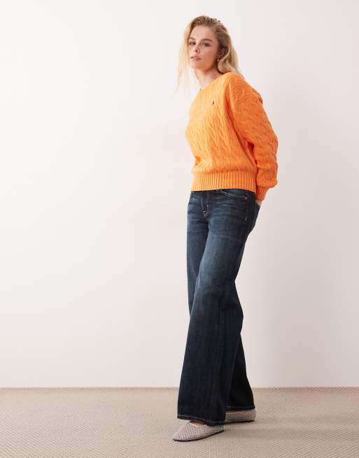 Polo Ralph Lauren cotton cable knit jumper in soft clementine, 4 of 4