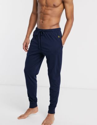 Polo Ralph Lauren waffle cuffed lounge joggers player logo in navy