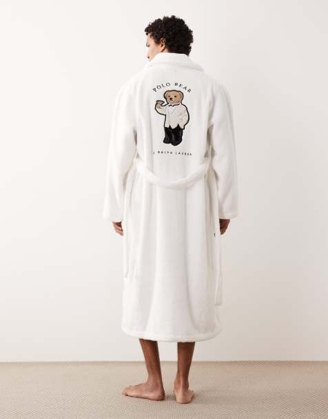 Polo Ralph Lauren cotton terry sleep robe in white - view 1