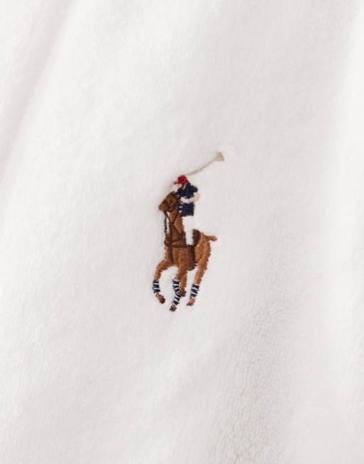 Polo Ralph Lauren cotton terry sleep robe in white, 2 of 5