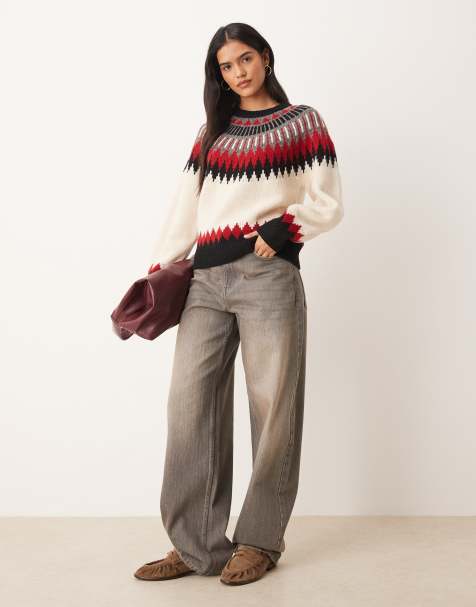 Polo Ralph Lauren cotton wool blend fairisle knit jumper in cream - view 1