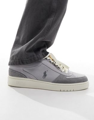 Polo Ralph Lauren Court trainer in grey with pony logo - ASOS Price Checker