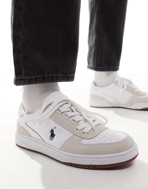 Mens ralph sale lauren white trainers