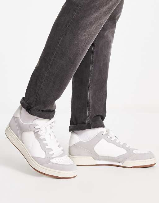 Polo Ralph Lauren – Court Lux – Grå sneakers i mocka med gummisula och ponnylogga