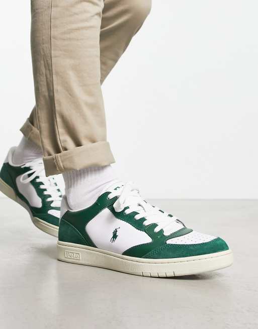 Polo Ralph Lauren – Court Lux – Grönvita sneakers med ponnylogga