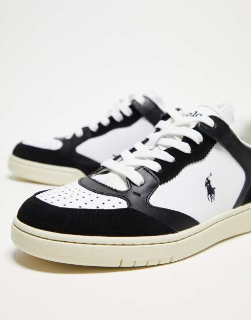 Polo ralph lauren white court 100 lux clearance trainers