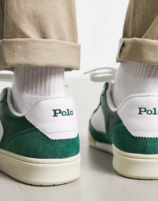 Polo ralph lauren white court 100 lux outlet trainers