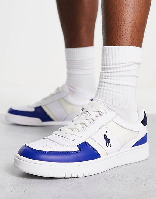 Ralph Lauren court sneakers in blue with logo ASOS