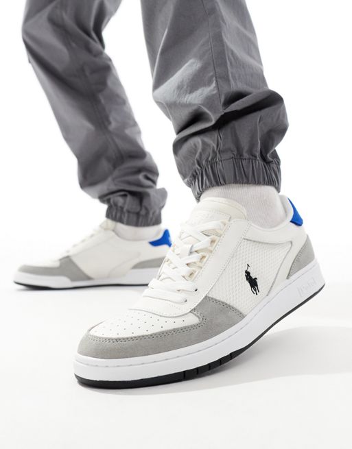 Polo Ralph Lauren - Court - Sneakers van suèdemix in grijs en wit met logo
