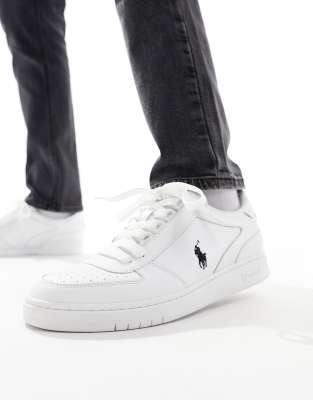 Polo Ralph Lauren Court trainer in white with black logo