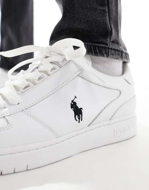 Polo Ralph Lauren Court trainer in white with black logo