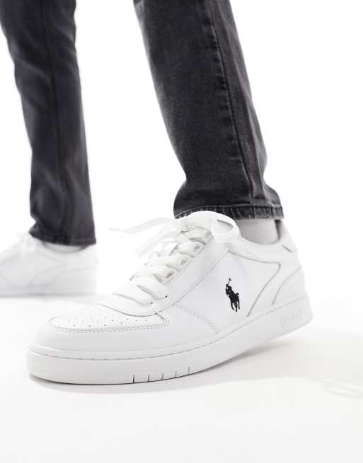 Polo Ralph Lauren – Court – Vita sneakers med svart logga