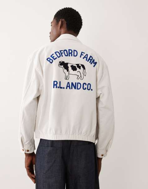 Polo Ralph Lauren cow back print harrington jacket in white - view 1