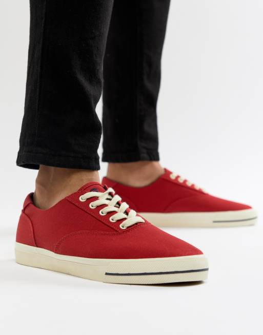 Red polo canvas store shoes