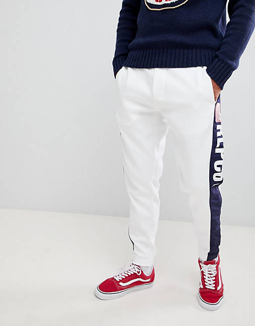 Polo Ralph Lauren CP-93 Capsule Side Logo Cuffed Joggers in White/Navy ...