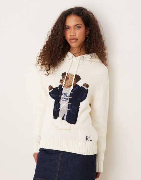 Polo Ralph Lauren - Cremehvid hættetrøje med Bear-logo - view 1