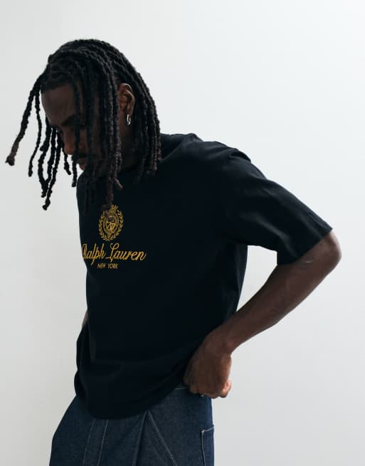 Polo Ralph Lauren crest kraftig T-shirt i sort, 4 af 5