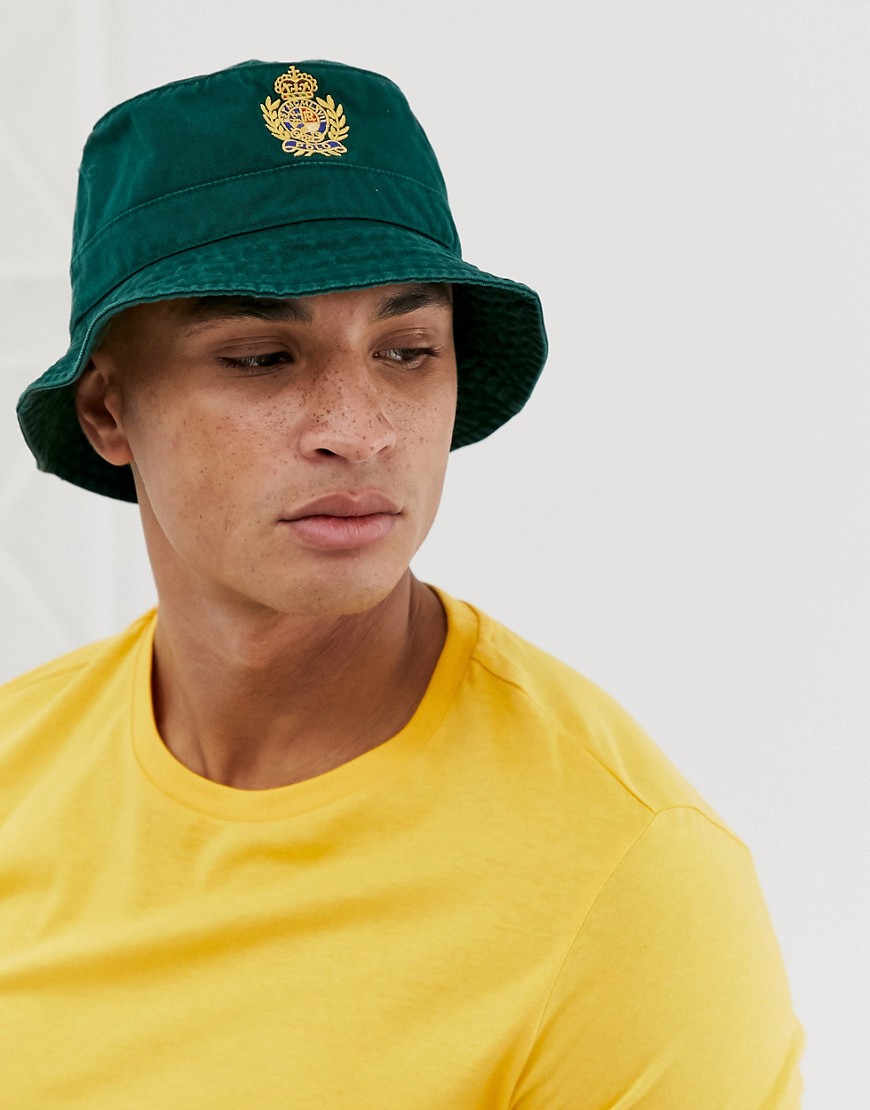 Polo Ralph Lauren Crest Logo Bucket Hat In Green