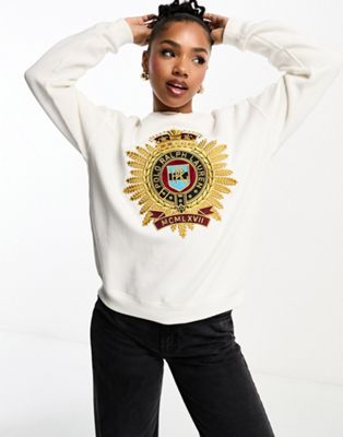 Polo Ralph Lauren crest logo front sweatshirt in cream - ASOS Price Checker
