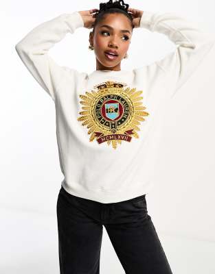 Polo Ralph Lauren crest logo front sweatshirt in cream