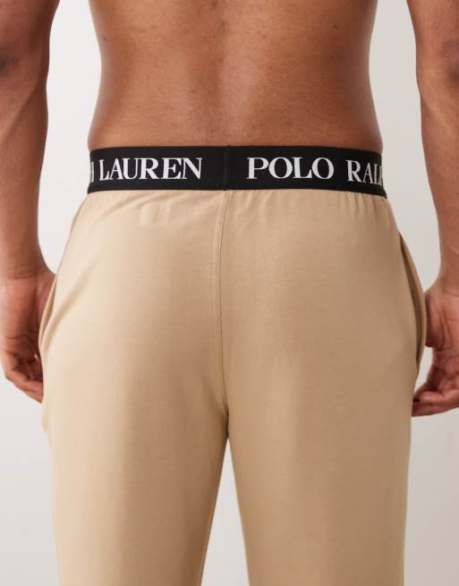 Polo Ralph Lauren crest logo jersey sleep short in vintage khaki, 3 of 5
