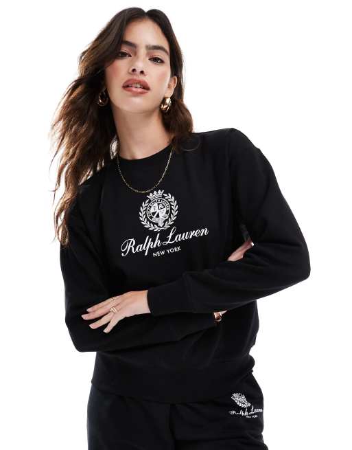 Polo ralph lauren crest crew neck sweatshirt hotsell