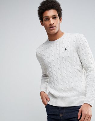white ralph lauren cable knit jumper