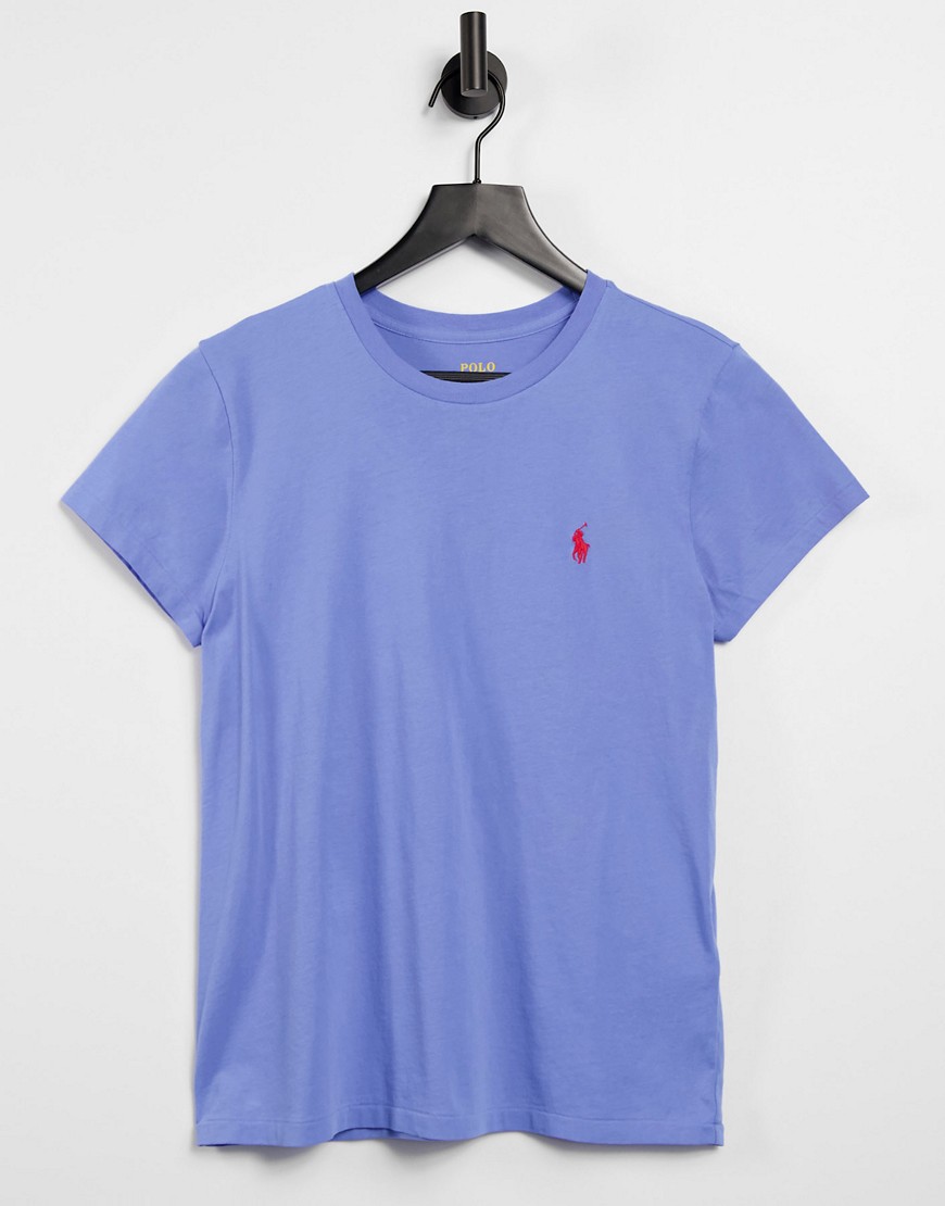 Polo Ralph Lauren Crew Neck Logo T Shirt In Blue-blues