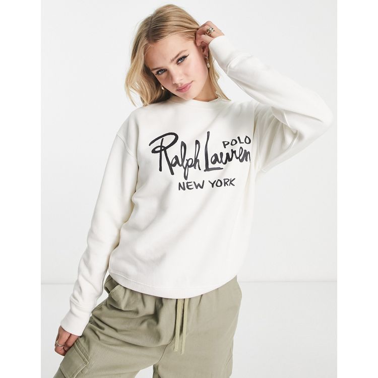 Polo Ralph Lauren crew neck sweater in white