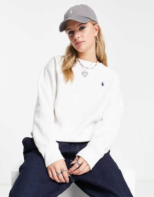 Polo Ralph Lauren crew neck sweater in white