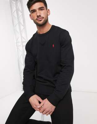 black polo crew neck sweatshirt