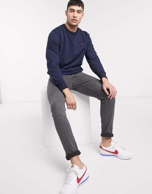 Polo Ralph Lauren crew neck sweatshirt player logo in navy, 3 of 4