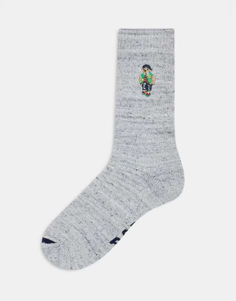 Polo Ralph Lauren – Crew-Socken aus Baumwollmix in Grau mit Bärenlogo - view 1