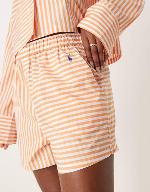 Polo Ralph Lauren Crop & boxer pj set in tangerine