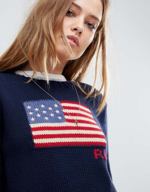 Polo Ralph Lauren Crop Flag Knit Jumper