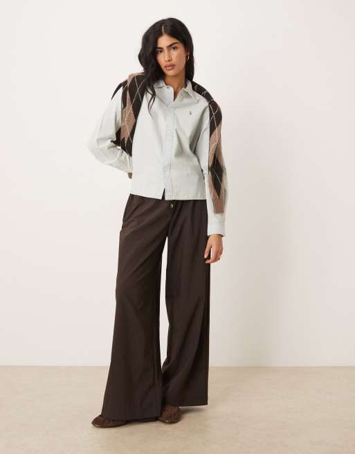 Polo Ralph Lauren cropped boxy chambray shirt in light blue, 2 of 4