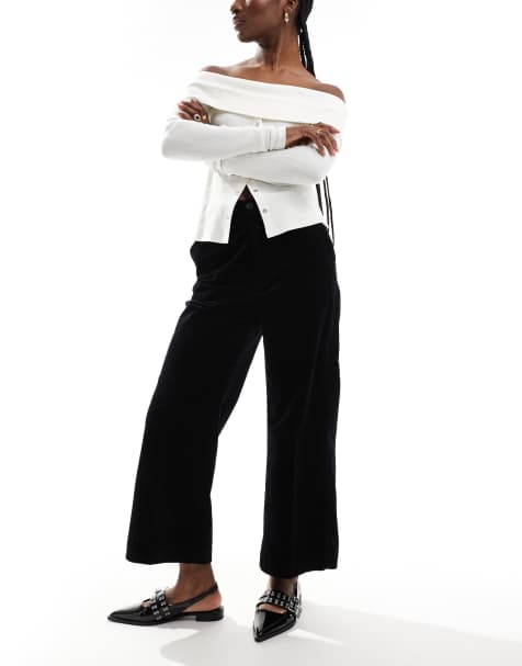 Polo Ralph Lauren cropped corduroy trousers in black - view 1